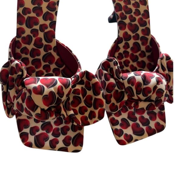 Jeffrey Campbell Sweets Slide Heeled Sandal In Red Hearts Size 9.5 - Picture 7 of 10